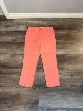 Gap Coral Straight-Leg Cotton Pants‎
